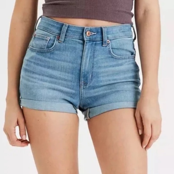 American Eagle Curvy High-Rise Denim Shorts - Picture 1 of 10